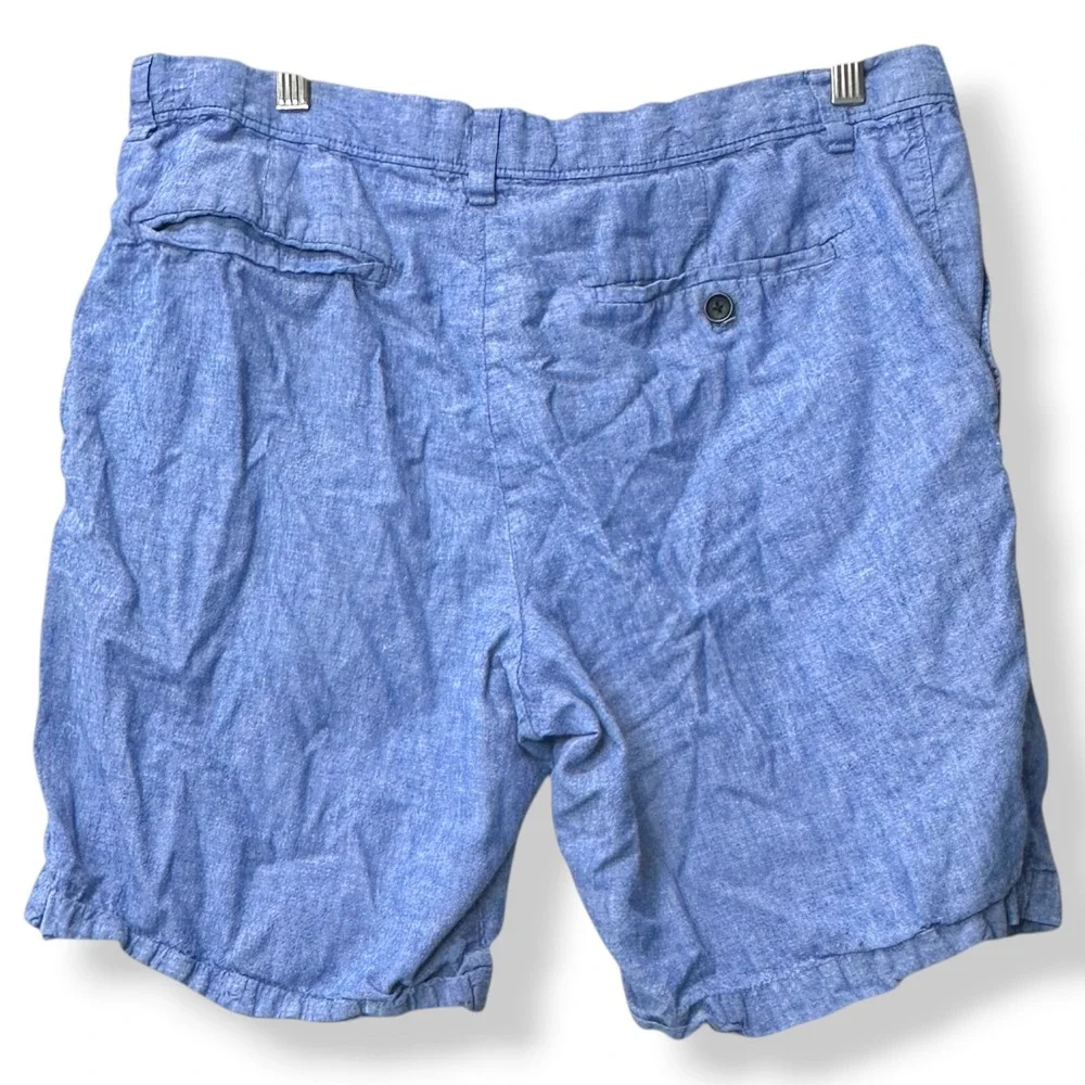 Banana Republic Aiden Shorts Linen Cotton Blue Summer‎ Preppy Coastal Men 34